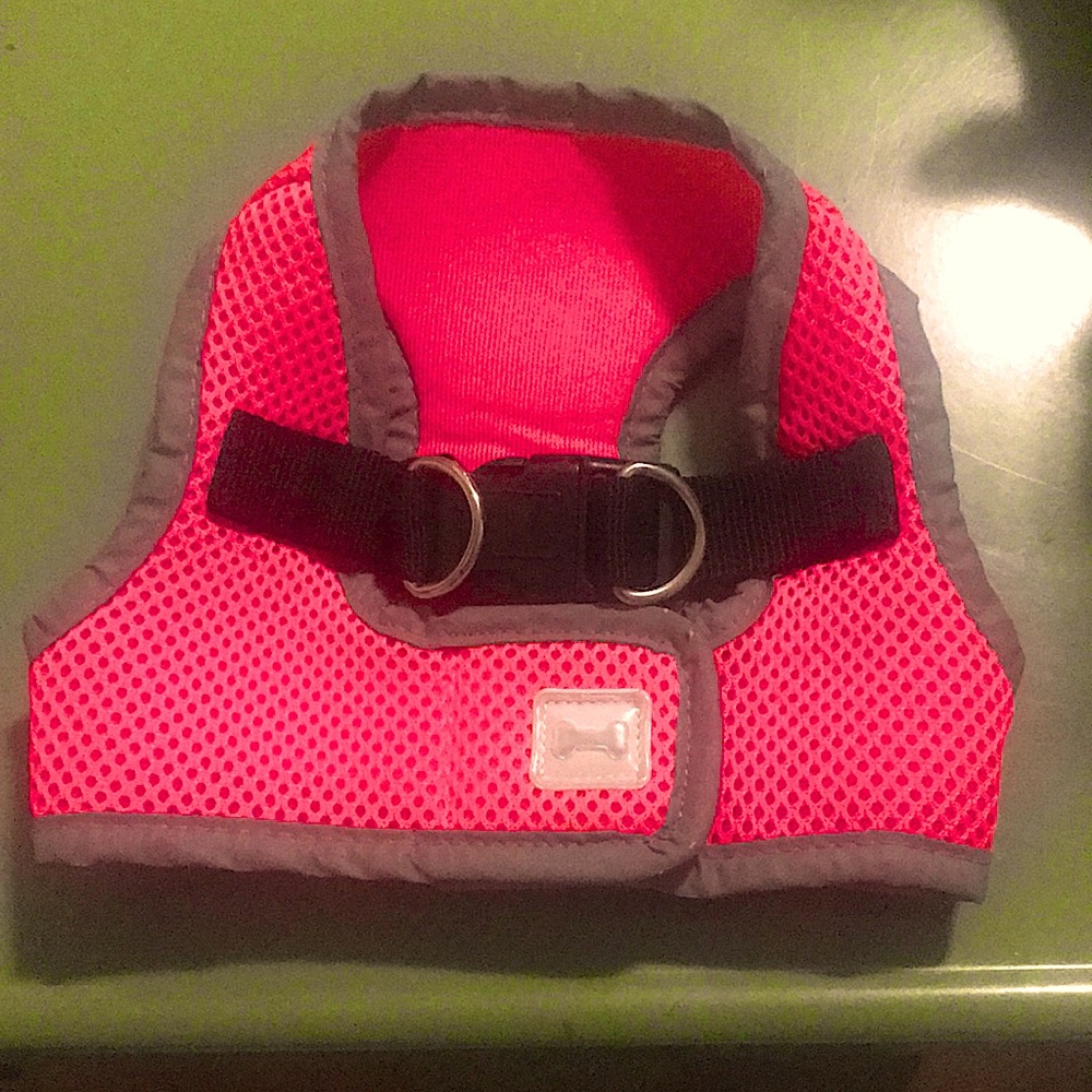 🐾 NWOT Simplydog Neon Pink And Gray Reflective Dog Harness XS